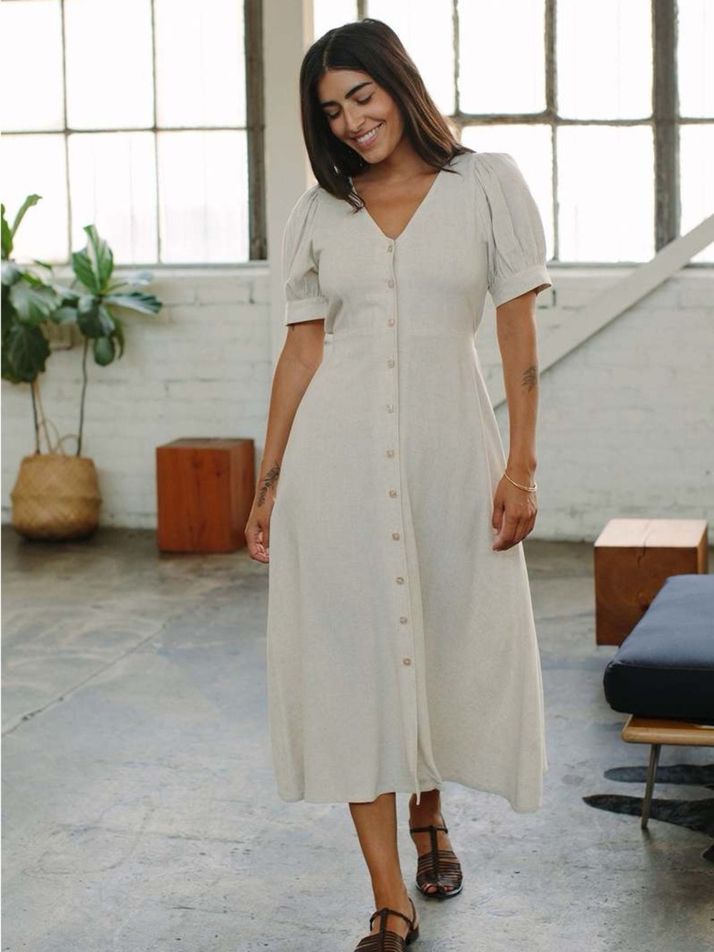 Rachel Pally Linen Piper Dress L